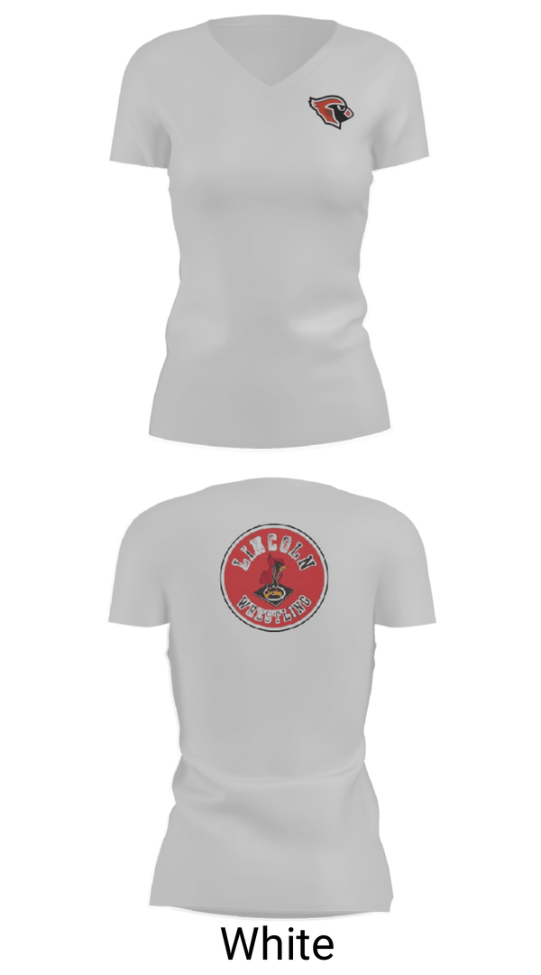 Womens Short Sleeve Vneck Shirt, Lincoln High School Wrestling, Wrestling, Teamtime, Team time, sublimation, custom sports apparel, team uniforms, spirit wear, spiritwear, sports uniforms, custom shirts, team store, custom team store, fundraiser sports, apparel fundraiser