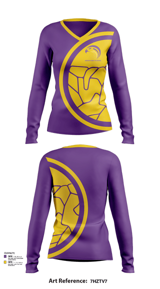 Womens Long Sleeve Vneck Shirt, Aiken High School, Spirit Store, Teamtime, Team time, sublimation, custom sports apparel, team uniforms, spirit wear, spiritwear, sports uniforms, custom shirts, team store, custom team store, fundraiser sports, apparel fundraiser