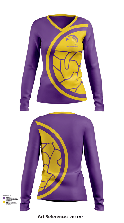 Aiken High School 45684416 Women's Long Sleeve V-neck Shirt - 105