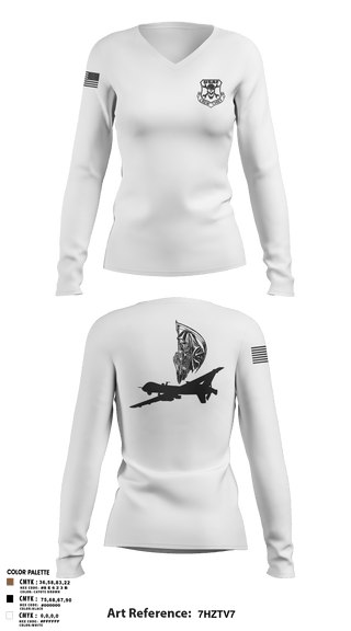 Womens Long Sleeve Vneck Shirt 1, 12th AMU, Air Force, Teamtime, Team time, sublimation, custom sports apparel, team uniforms, spirit wear, spiritwear, sports uniforms, custom shirts, team store, custom team store, fundraiser sports, apparel fundraiser