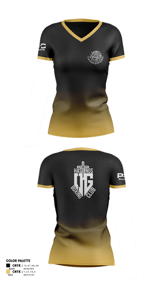 Womens Short Sleeve Vneck Shirt, OG HASTINGS BOXING CLUB, , Teamtime, Team time, sublimation, custom sports apparel, team uniforms, spirit wear, spiritwear, sports uniforms, custom shirts, team store, custom team store, fundraiser sports, apparel fundraiser