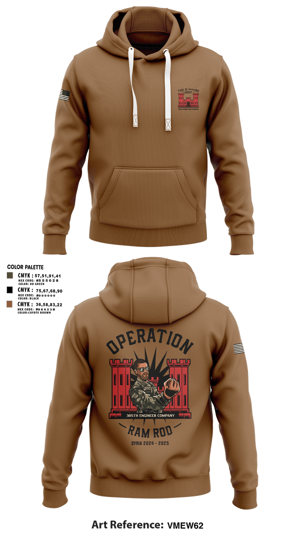 Hoodie, 305th En Co, Army, Teamtime, Team time, sublimation, custom sports apparel, team uniforms, spirit wear, spiritwear, sports uniforms, custom shirts, team store, custom team store, fundraiser sports, apparel fundraiser
