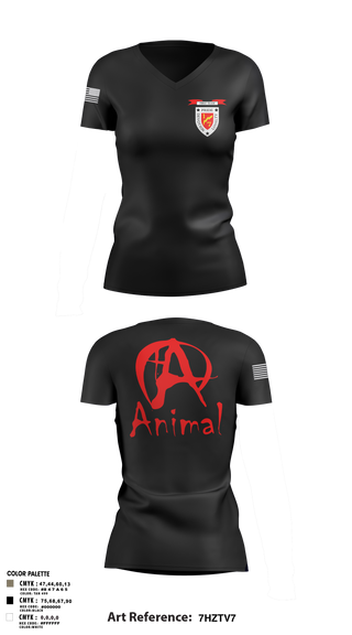 Womens Short Sleeve Vneck Shirt, 1/7 animal, Marines, Teamtime, Team time, sublimation, custom sports apparel, team uniforms, spirit wear, spiritwear, sports uniforms, custom shirts, team store, custom team store, fundraiser sports, apparel fundraiser