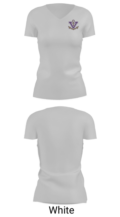 Vermilion High School Golf 53729770 Women's Short Sleeve V-neck Shirt - 19