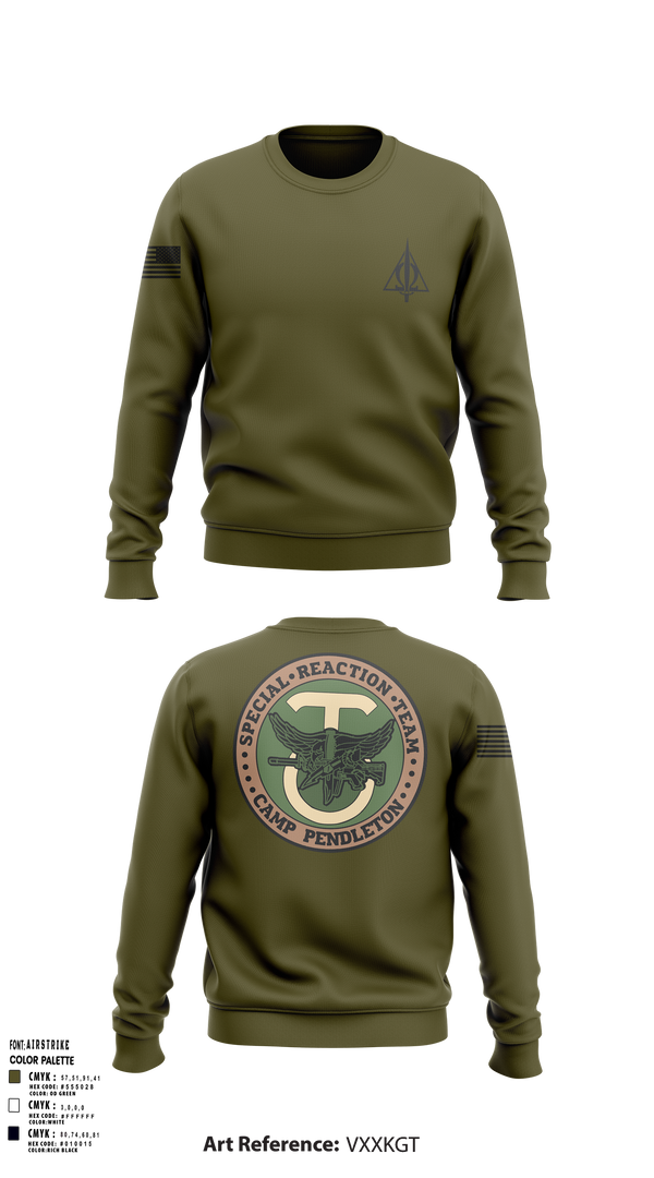 Crew Neck Sweatshirt, SRT, Marines, Teamtime, Team time, sublimation, custom sports apparel, team uniforms, spirit wear, spiritwear, sports uniforms, custom shirts, team store, custom team store, fundraiser sports, apparel fundraiser