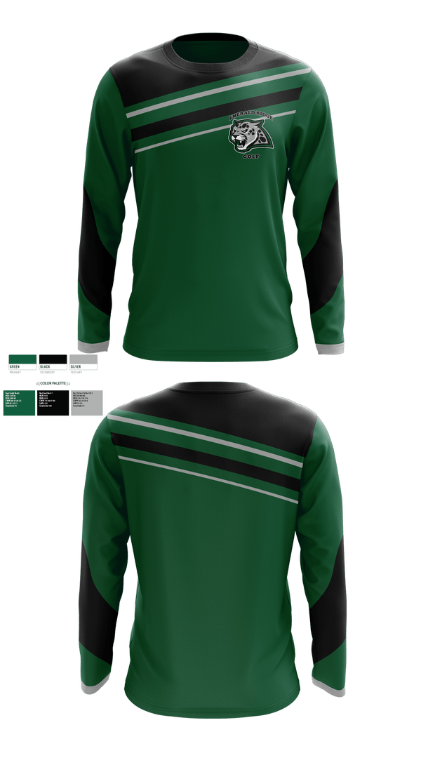 Long Sleeve Performance Shirt, Emerald Ridge High School Golf, Golf, Teamtime, Team time, sublimation, custom sports apparel, team uniforms, spirit wear, spiritwear, sports uniforms, custom shirts, team store, custom team store, fundraiser sports, apparel fundraiser