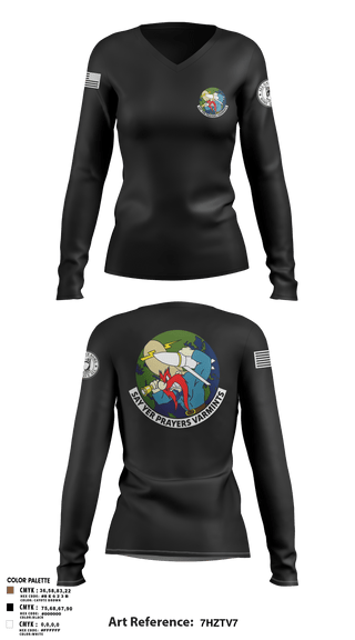 Womens Long Sleeve Vneck Shirt, 20th Intelligence Squadron, Air Force, Teamtime, Team time, sublimation, custom sports apparel, team uniforms, spirit wear, spiritwear, sports uniforms, custom shirts, team store, custom team store, fundraiser sports, apparel fundraiser
