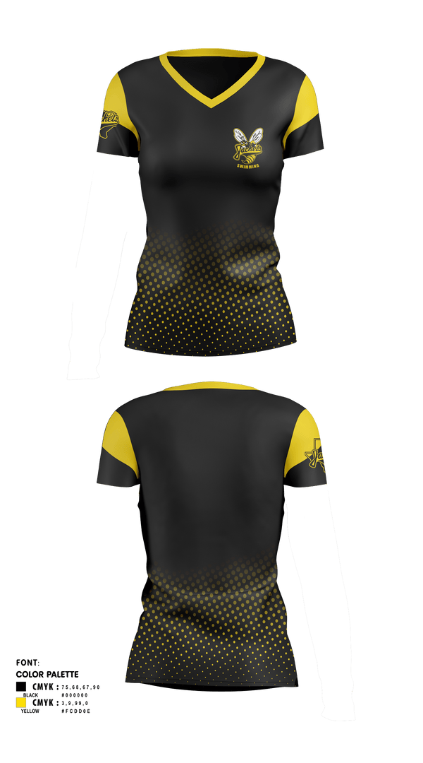 Womens Short Sleeve Vneck Shirt, Denison High School Swimming, Swimming, Teamtime, Team time, sublimation, custom sports apparel, team uniforms, spirit wear, spiritwear, sports uniforms, custom shirts, team store, custom team store, fundraiser sports, apparel fundraiser