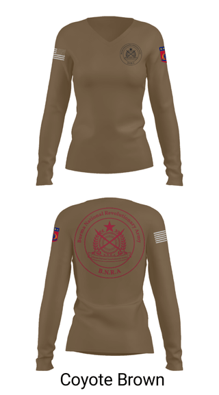 Women's Long Sleeve Vneck Shirt, B.N.R.A, Army, Teamtime, Team time, sublimation, custom sports apparel, team uniforms, spirit wear, spiritwear, sports uniforms, custom shirts, team store, custom team store, fundraiser sports, apparel fundraiser