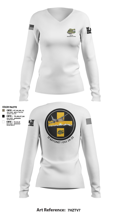 B Co 766 EN BeB 1st Platoon Armored Turtles Women's Long Sleeve V-neck Shirt - 8