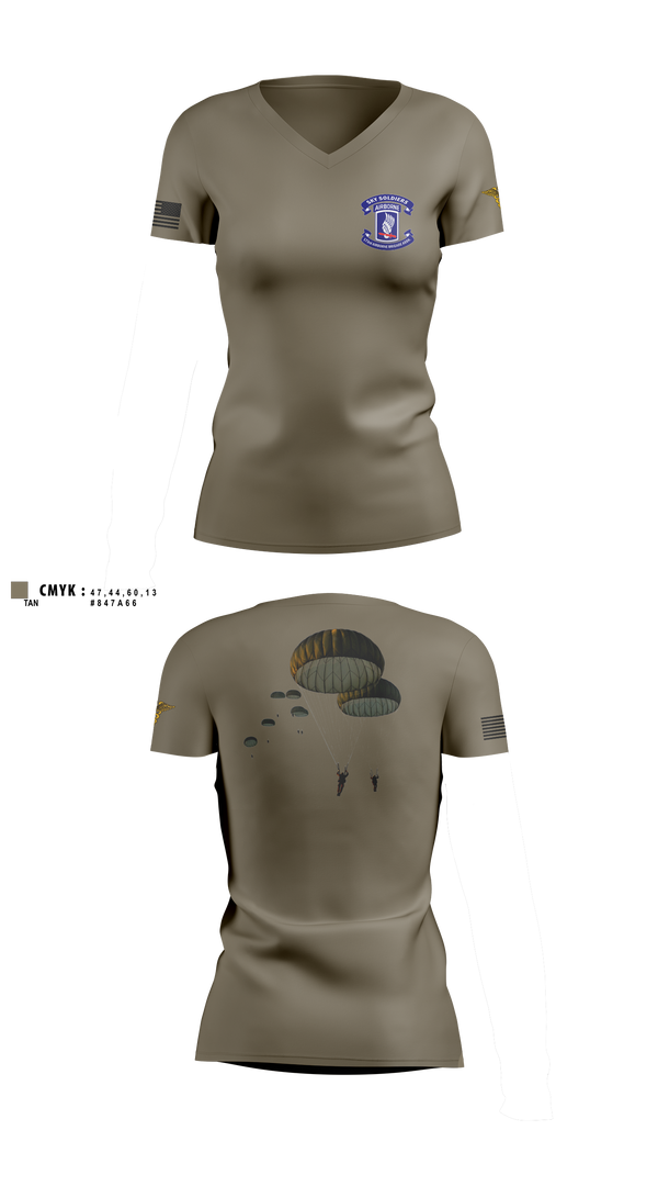 Womens Short Sleeve Vneck Shirt, 173rd airborne brigade, , Teamtime, Team time, sublimation, custom sports apparel, team uniforms, spirit wear, spiritwear, sports uniforms, custom shirts, team store, custom team store, fundraiser sports, apparel fundraiser