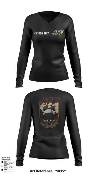 Womens Long Sleeve Vneck Shirt, 162 AFE, Air Force, Teamtime, Team time, sublimation, custom sports apparel, team uniforms, spirit wear, spiritwear, sports uniforms, custom shirts, team store, custom team store, fundraiser sports, apparel fundraiser