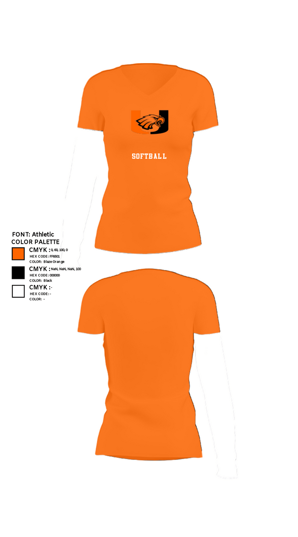 Women's Short Sleeve Vneck Shirt, Uniontown High School Softball, Softball, Teamtime, Team time, sublimation, custom sports apparel, team uniforms, spirit wear, spiritwear, sports uniforms, custom shirts, team store, custom team store, fundraiser sports, apparel fundraiser