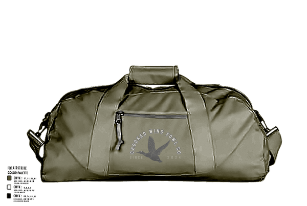 Duffle Bag, Crooked Wing Fowl Co., , Teamtime, Team time, sublimation, custom sports apparel, team uniforms, spirit wear, spiritwear, sports uniforms, custom shirts, team store, custom team store, fundraiser sports, apparel fundraiser