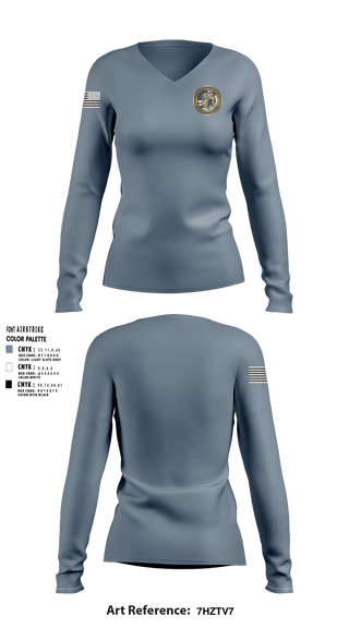 Women's Long Sleeve Vneck Shirt, Okinawa Provost Marshals office, Marines, Teamtime, Team time, sublimation, custom sports apparel, team uniforms, spirit wear, spiritwear, sports uniforms, custom shirts, team store, custom team store, fundraiser sports, apparel fundraiser
