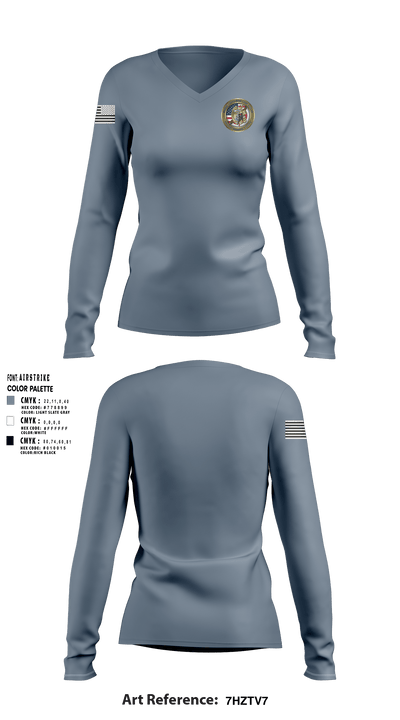Okinawa Provost Marshals office 46896651 Women's Long Sleeve V-neck Shirt - 5