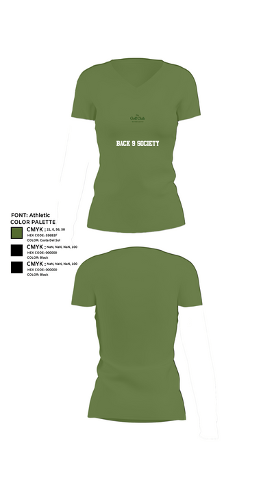 Back 9 Society 70122466 Women's Short Sleeve V-neck Shirt - 20