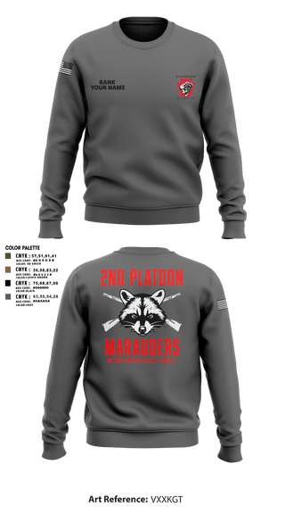 Crew Neck Sweatshirt, Charger Co. / 2-112th Infantry Battalion, National Guard, Teamtime, Team time, sublimation, custom sports apparel, team uniforms, spirit wear, spiritwear, sports uniforms, custom shirts, team store, custom team store, fundraiser sports, apparel fundraiser