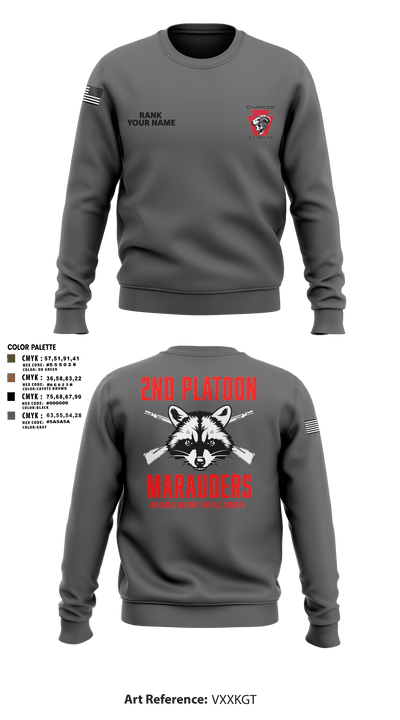 Charger Co. / 2-112th Infantry Battalion 37738588 Crew Neck Sweatshirt - 37