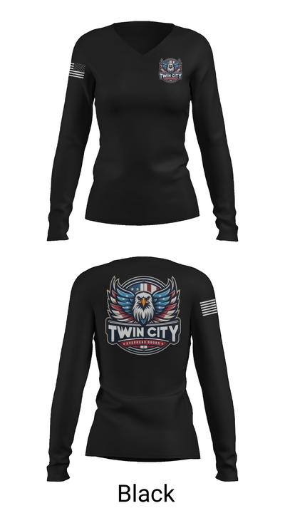 Twin City Overhead Door 66007785 Women's Long Sleeve V-neck Shirt - 35