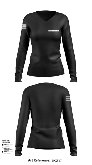 Womens Long Sleeve Vneck Shirt, Indiana SAR K9, , Teamtime, Team time, sublimation, custom sports apparel, team uniforms, spirit wear, spiritwear, sports uniforms, custom shirts, team store, custom team store, fundraiser sports, apparel fundraiser