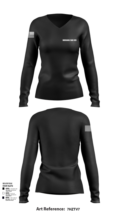 Indiana SAR K9 89767591 Women's Long Sleeve V-neck Shirt - 101