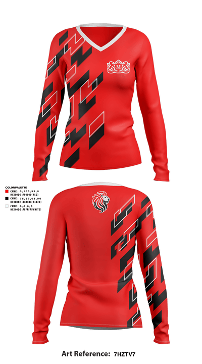 Monarchs 37137833 Women's Long Sleeve V-neck Shirt - 2