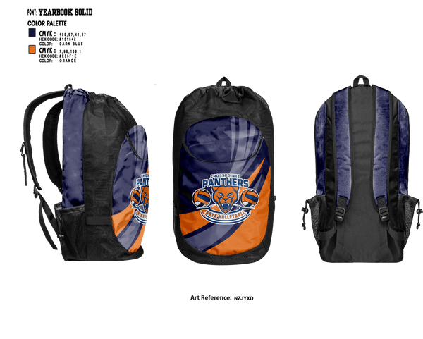 Gear Bag, Crosspointe Panthers, Men's Volleyball, Teamtime, Team time, sublimation, custom sports apparel, team uniforms, spirit wear, spiritwear, sports uniforms, custom shirts, team store, custom team store, fundraiser sports, apparel fundraiser