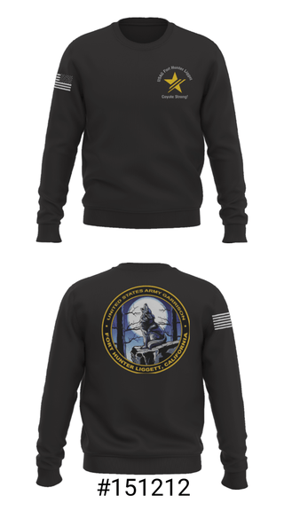 Crew Neck Sweatshirt, USAG Fort Hunter Liggett, Army, Teamtime, Team time, sublimation, custom sports apparel, team uniforms, spirit wear, spiritwear, sports uniforms, custom shirts, team store, custom team store, fundraiser sports, apparel fundraiser
