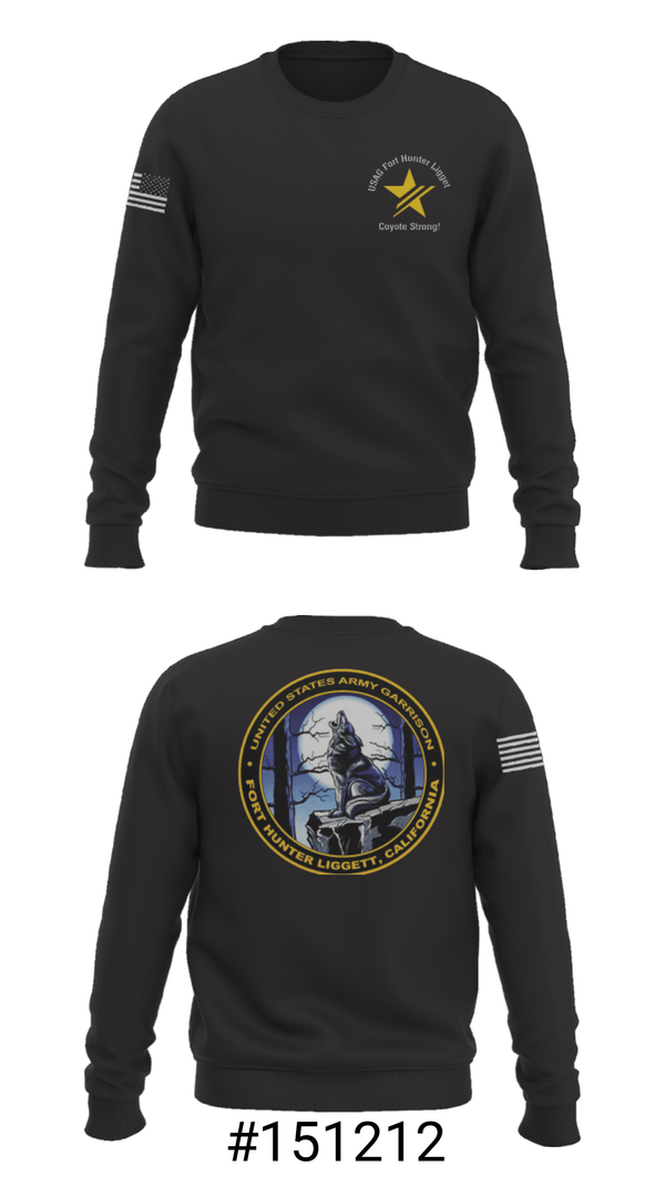 Crew Neck Sweatshirt, USAG Fort Hunter Liggett, Army, Teamtime, Team time, sublimation, custom sports apparel, team uniforms, spirit wear, spiritwear, sports uniforms, custom shirts, team store, custom team store, fundraiser sports, apparel fundraiser