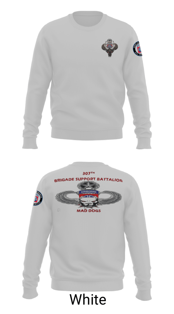 Crew Neck Sweatshirt, 307th bsb, Army, Teamtime, Team time, sublimation, custom sports apparel, team uniforms, spirit wear, spiritwear, sports uniforms, custom shirts, team store, custom team store, fundraiser sports, apparel fundraiser