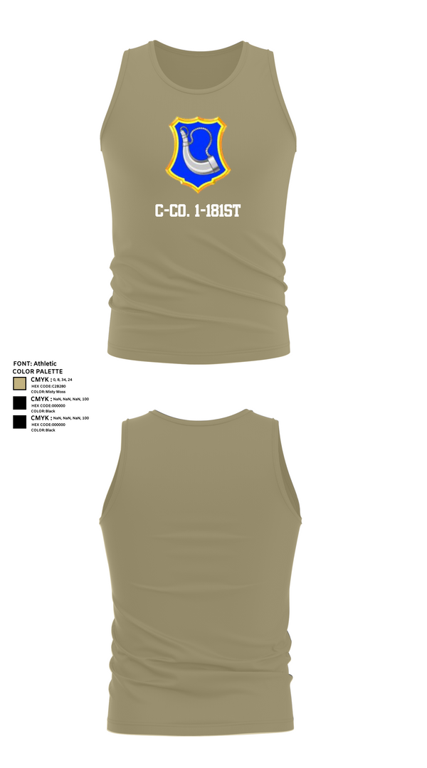 Tank Top, C-Co. 1-181st, National Guard, Teamtime, Team time, sublimation, custom sports apparel, team uniforms, spirit wear, spiritwear, sports uniforms, custom shirts, team store, custom team store, fundraiser sports, apparel fundraiser