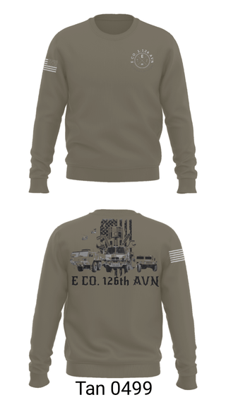 Crew Neck Sweatshirt, B Co. 1-126AVN, Army, Teamtime, Team time, sublimation, custom sports apparel, team uniforms, spirit wear, spiritwear, sports uniforms, custom shirts, team store, custom team store, fundraiser sports, apparel fundraiser