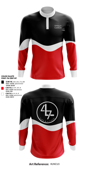 Quarter Zip Jacket, Orting Jr Cardinals, , Teamtime, Team time, sublimation, custom sports apparel, team uniforms, spirit wear, spiritwear, sports uniforms, custom shirts, team store, custom team store, fundraiser sports, apparel fundraiser