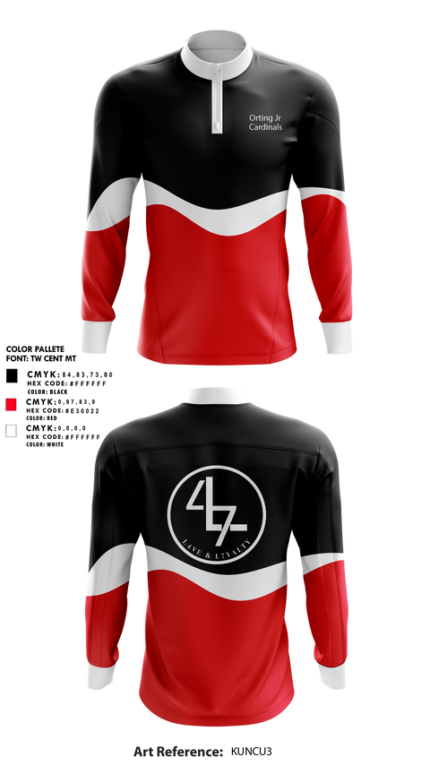 Quarter Zip Jacket, Orting Jr Cardinals, , Teamtime, Team time, sublimation, custom sports apparel, team uniforms, spirit wear, spiritwear, sports uniforms, custom shirts, team store, custom team store, fundraiser sports, apparel fundraiser