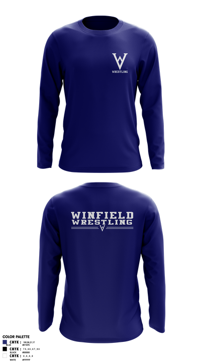 Winfield Youth Wrestling Club 41902136 Long Sleeve Performance Shirt 3