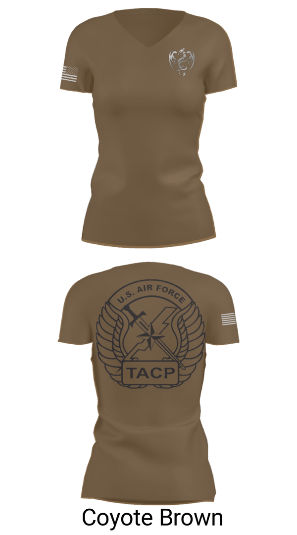 Women's Short Sleeve Vneck Shirt, 18th Air Support Operations Group, Air Force, Teamtime, Team time, sublimation, custom sports apparel, team uniforms, spirit wear, spiritwear, sports uniforms, custom shirts, team store, custom team store, fundraiser sports, apparel fundraiser