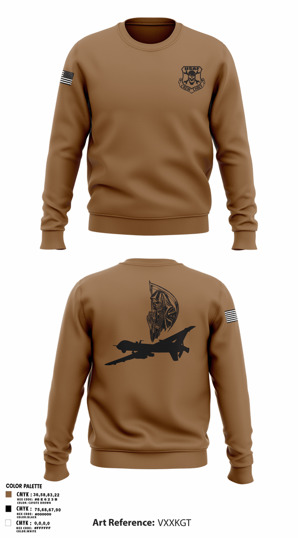 Crew Neck Sweatshirt, 12th AMU, Air Force, Teamtime, Team time, sublimation, custom sports apparel, team uniforms, spirit wear, spiritwear, sports uniforms, custom shirts, team store, custom team store, fundraiser sports, apparel fundraiser