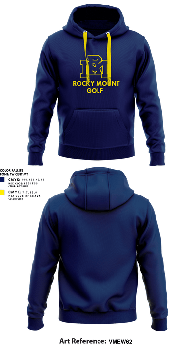 Rocky Mount High School Golf 11905451 Hoodie - 1