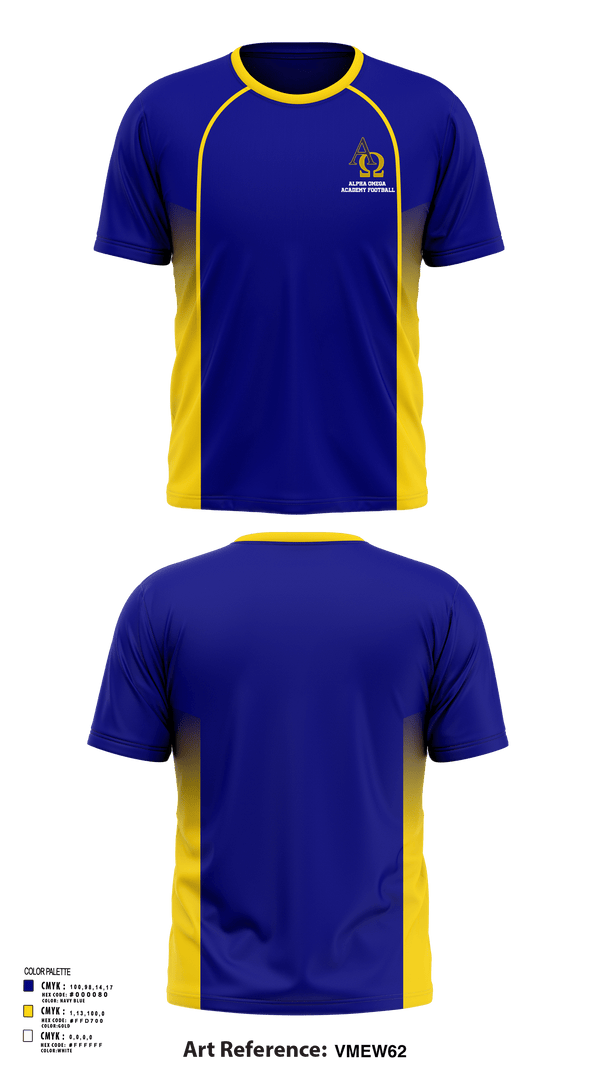 Alpha Omega Academy Football 23371482 Short Sleeve Performance Shirt - 123