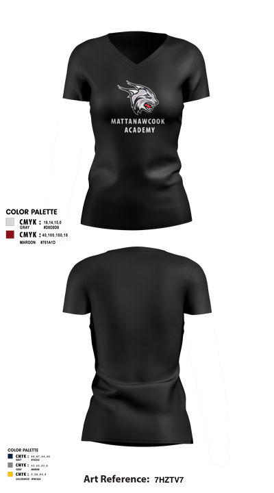 Mattanawcook Academy Wrestling 86288289 Women's Short Sleeve V-neck Shirt - 50 (1)