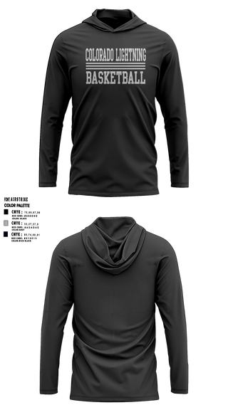 Short Sleeve Performance Shirt with hood, Colorado Lightning Basketball Club, Men's Basketball, Teamtime, Team time, sublimation, custom sports apparel, team uniforms, spirit wear, spiritwear, sports uniforms, custom shirts, team store, custom team store, fundraiser sports, apparel fundraiser