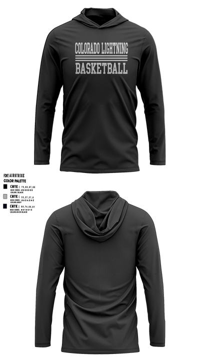 Colorado Lightning Basketball Club 24894382 Long Sleeve Performance Shirt with hood - 3