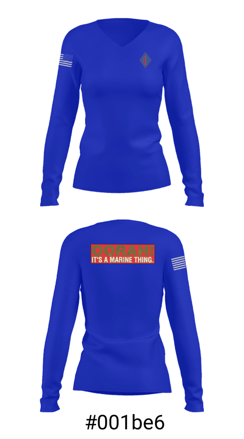 Women's Long Sleeve Vneck Shirt, 1st Marine Regiment, Marines, Teamtime, Team time, sublimation, custom sports apparel, team uniforms, spirit wear, spiritwear, sports uniforms, custom shirts, team store, custom team store, fundraiser sports, apparel fundraiser
