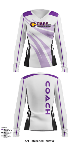 Womens Long Sleeve Vneck Shirt, Caro High School Volleyball, Women's Volleyball, Teamtime, Team time, sublimation, custom sports apparel, team uniforms, spirit wear, spiritwear, sports uniforms, custom shirts, team store, custom team store, fundraiser sports, apparel fundraiser
