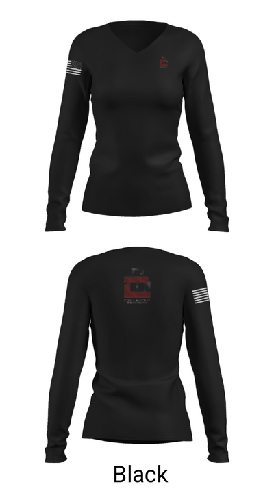 CalledOut Security 52981912 Women's Long Sleeve V-neck Shirt - 35