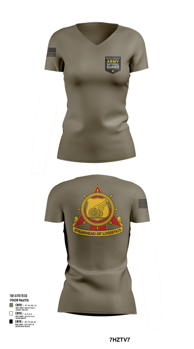 SOUTH CAROLINA ARMY NATIONAL GUARD 14160186 Women's Short Sleeve V-neck Shirt - 112