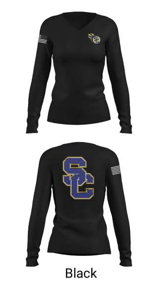 Womens Long Sleeve Vneck Shirt, St Charles Catholic High School Football, Football, Teamtime, Team time, sublimation, custom sports apparel, team uniforms, spirit wear, spiritwear, sports uniforms, custom shirts, team store, custom team store, fundraiser sports, apparel fundraiser