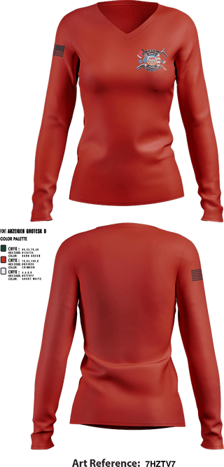 Womens Long Sleeve Vneck Shirt, 73, Fire Department, Teamtime, Team time, sublimation, custom sports apparel, team uniforms, spirit wear, spiritwear, sports uniforms, custom shirts, team store, custom team store, fundraiser sports, apparel fundraiser
