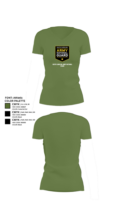 SOUTH CAROLINA ARMY NATIONAL GUARD 14160186 Women's Short Sleeve V-neck Shirt - 42
